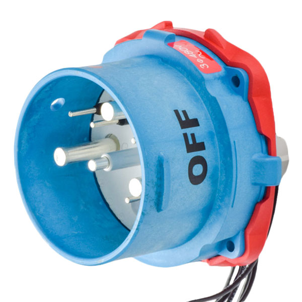 63-98043-976 - DSN150 INLET POLY BLUE SIZE 5 TYPE 4X IP 69 3P+G 150A 480 VAC 60 Hz +6 AUX